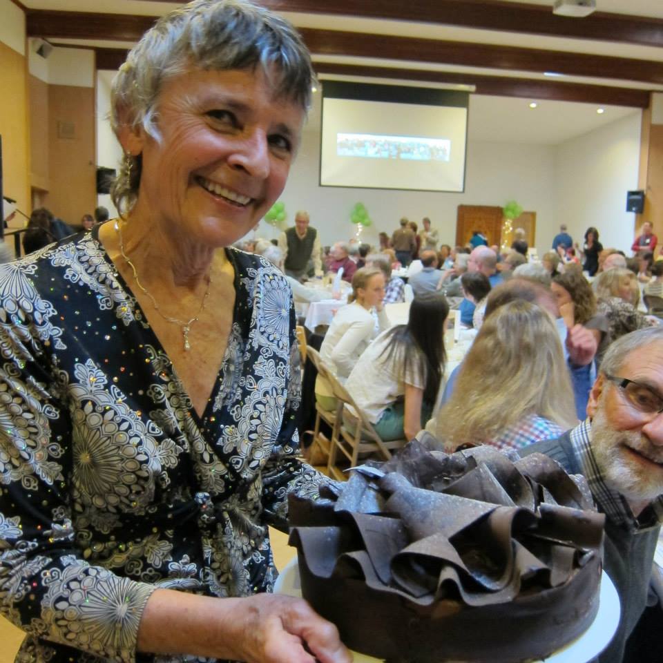 Linda Greene with Dessert Dash winnings!